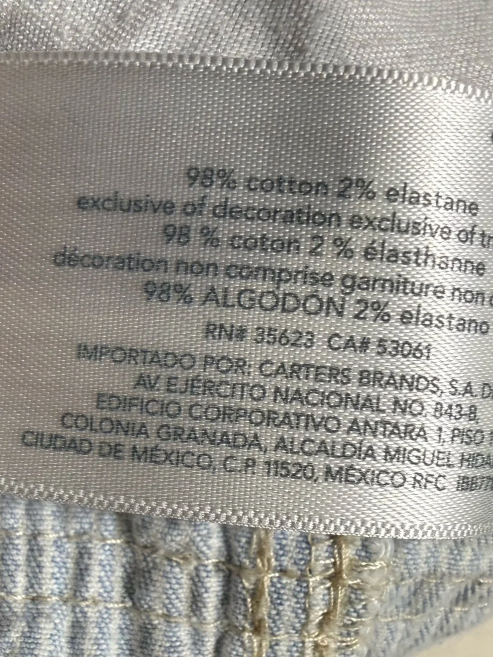 OshKosh B'gosh Light Blue Pinstripe Floral Short Overalls Toddler Kids Girls 2T